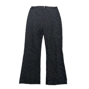 Vintage Betsey Johnson Evening Jacquard lace shimmer fabric cropped flared pants